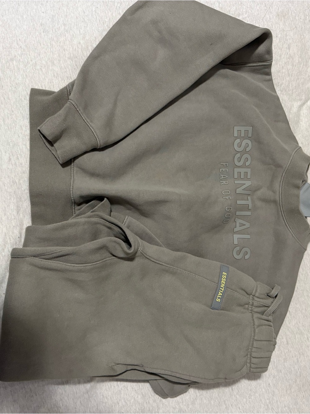 Fear of God ESSENTIALS Olive-Taupe Crewneck Sweatshirt